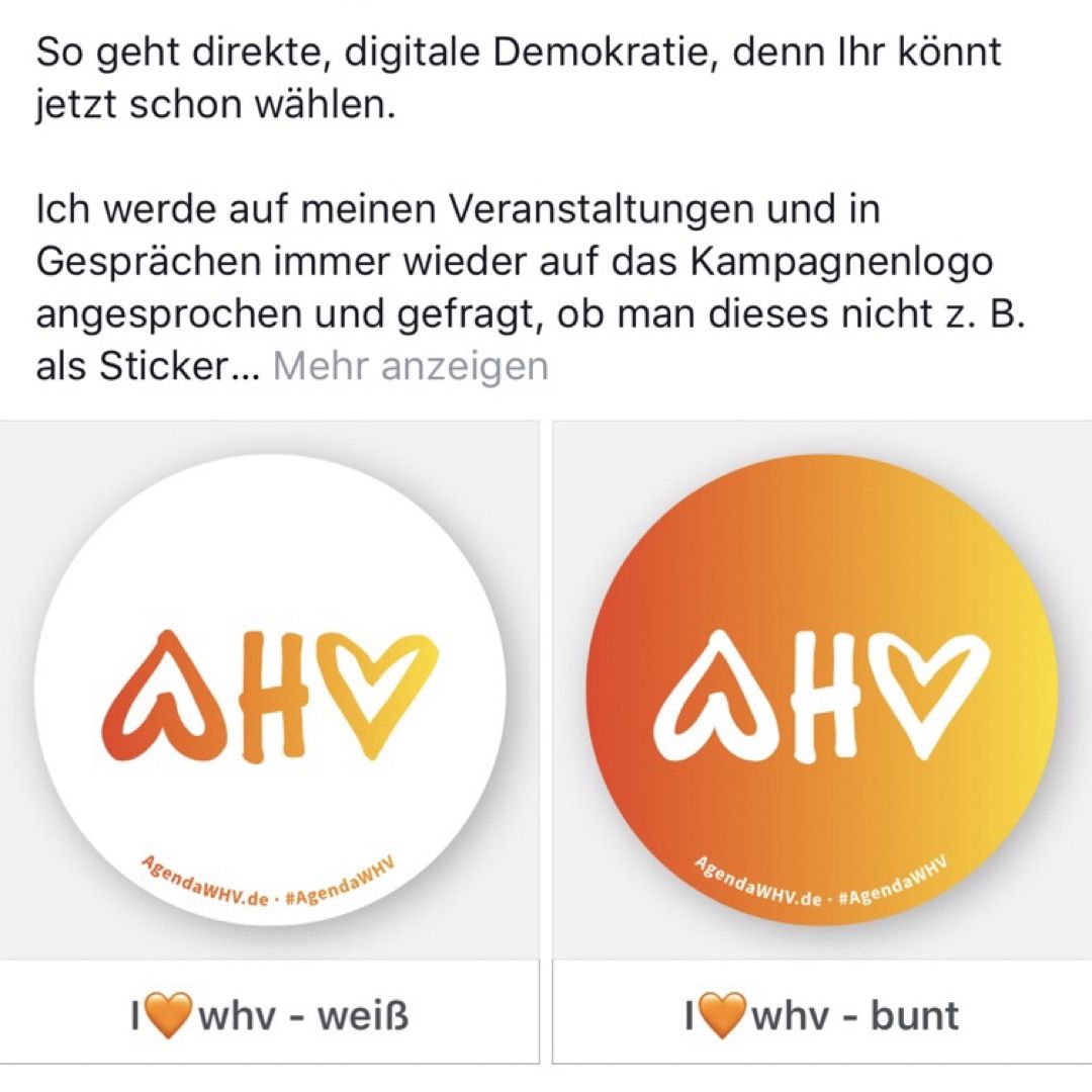So geht direkte, digitale Demokratie, denn Sie können jetzt schon wählen. - Agenda WHV
