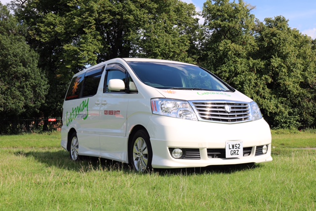 Toyota Alphard - part of the Getaway Campers campervan fleet