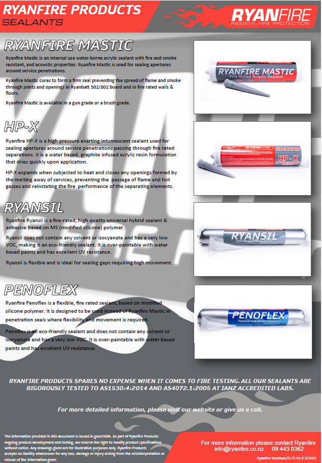 Ryanfire Sealants Range