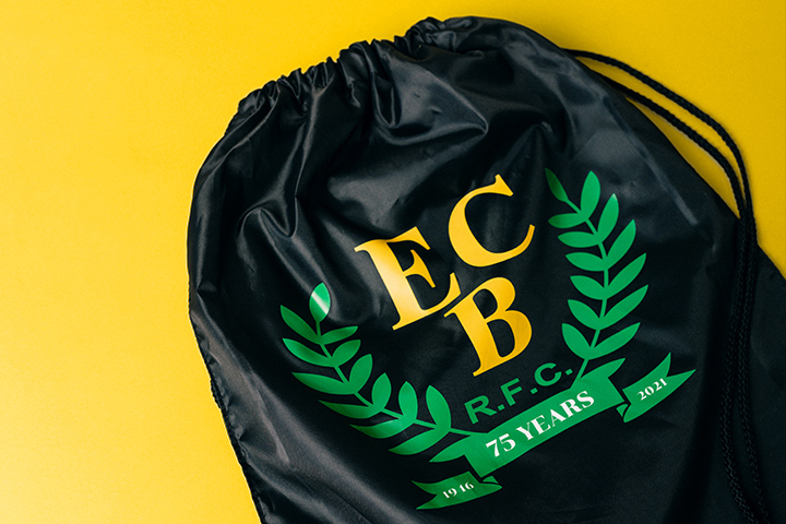 East Coast Bays Rugby Club gear bag, provided by Hillcrest Promotions