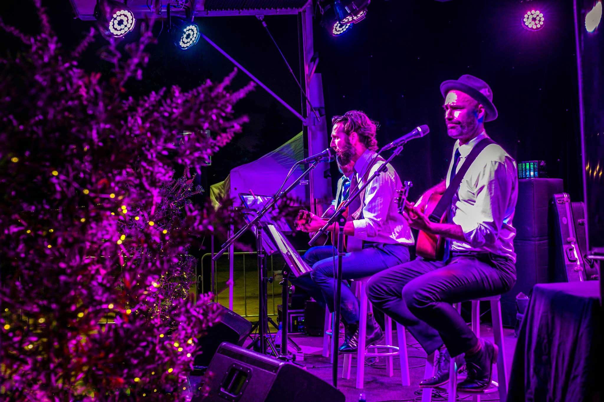 The Kens acoustic duo performing at a wedding